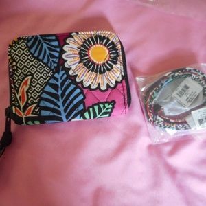 RFID Petite Zip-Around Wallet / Matching Lanyard ~ Kauai Floral